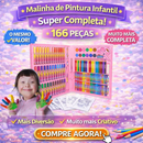 166 Peças - Maleta Pintura Estojo Infantil Escolar