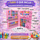 86 Peças - Maleta Escolar Pintura Desenho Infantil